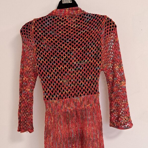 Neslay Paris Multi Colored Knit Front Tie Sweater Misses Size Misses S/M - Picture 7 of 13